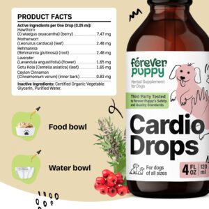 Cardio Drops for Dogs - Heart Support for Dogs with Hawthorn Berry and Motherwort Herb - Pet Liquid Drops with Lavender Extract - Herbal Dog Vitamins and Supplements for Dog's Health Care - 4 oz