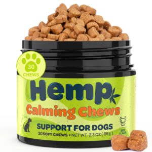 zingly hemp calming chews for dogs calming treats chews - anxiety relief treats, separation anxiety relief for dogs calming treats pet calming care chews for anti anxiety dogs, beef, 30 counts