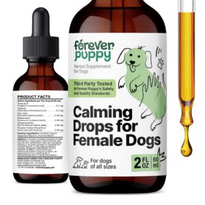 calming drops for female dogs - valerian root & passion flower separation relief supplement - liquid alternative to dog calming chews & treats - vitamins and supplements for relaxation - 2 oz