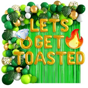 lets get toasted bachelorette decor - camp bachelorette party decorations, mountain bachelorette party, camping theme balloons banner curtains party supplies for bridal shower engagement wedding