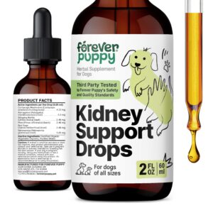 kidney support drops for dogs - natural kidney care w/cordyceps mushroom & stinging nettle leaf - dog food supplements for dogs' kidney health - liquid pet vitamins and supplements - 2 oz