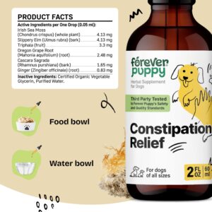 Constipation Relief for Dogs - Stool Softener Drops - Liquid Fiber Supplements w/Irish Sea Moss - Prebiotic Slippery Elm Drops for Dogs - Dog Food Supplements for Mild Constipation Relief - 2 oz