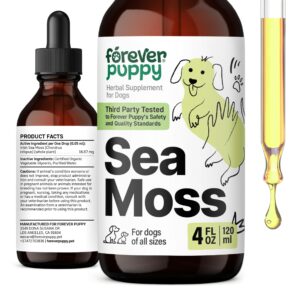 irish sea moss drops for dogs - thyroid & energy support for all breeds & sizes - dog food supplements with liquid seamoss extract - natural vitamins and supplements for thyroid health - 4 oz