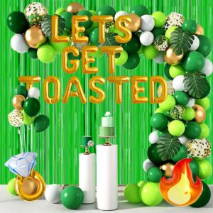 Lets Get Toasted Bachelorette Decor - Camp Bachelorette Party Decorations, Mountain Bachelorette Party, Camping Theme Balloons Banner Curtains Party Supplies for Bridal Shower Engagement Wedding