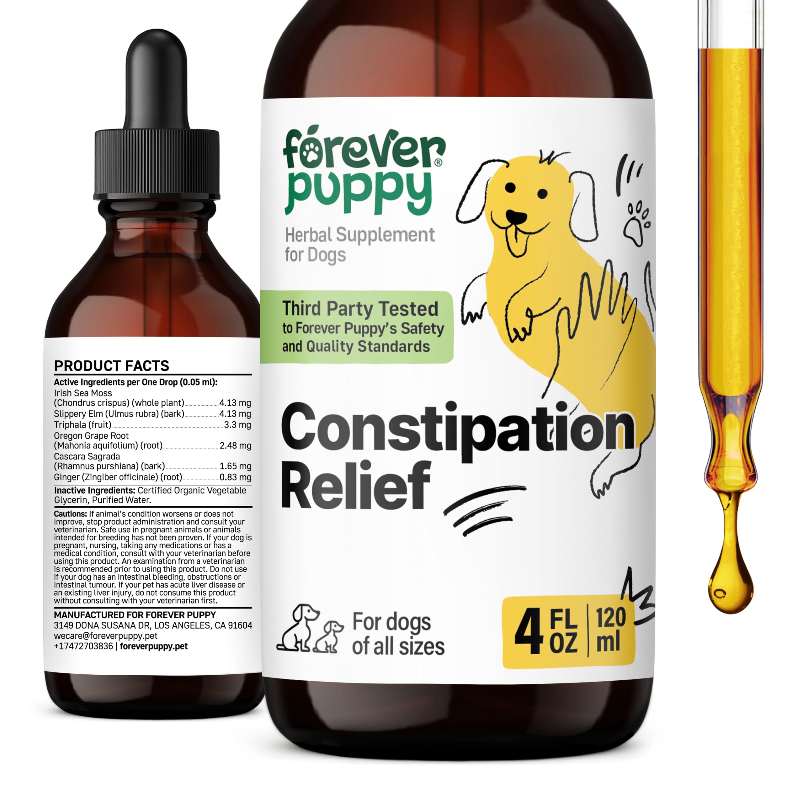 Constipation Relief for Dogs - Stool Ease Dog Supplements - Sea Moss for All Breeds & Sizes - Slippery Elm for Digestive Health - Dog Fiber Vitamins and Supplements for Constipation Relief - 4 oz