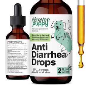 anti-diarrhea liquid drops for dogs - diarrhea relief drops - fiber supplements w/psyllium husk - prebiotics for dogs' digestive support - dog food supplements for firmer stool & gut health - 2 oz