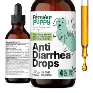 anti diarrhea liquid drops for dogs - psyllium husk fiber supplement for dogs - pet prebiotic drops for loose stool & digestive health - dog vitamins & supplement for diarrhea relief & gut detox 4 oz