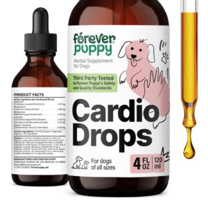 cardio drops for dogs - heart support for dogs with hawthorn berry and motherwort herb - pet liquid drops with lavender extract - herbal dog vitamins and supplements for dog's health care - 4 oz