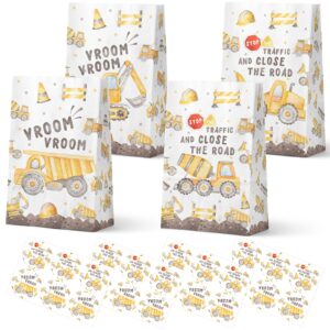 celee 24-pack construction goodie bags with stickers - ideal for kids' birthdays, baby showers, and construction themed parties