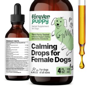 calming drops for female dogs - valerian root calming care for dogs - liquid alternative to calming chews for dogs' composure - herbal dog separation relief drops - pet calming supplements - 4 oz