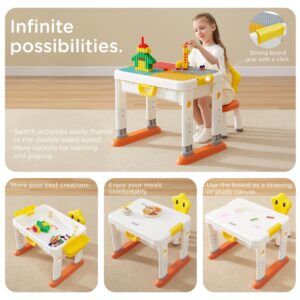 KUB Kids Activity Table Building Blocks Table and Chair Set Kids Play Table Water and Sand Table Learning Play Table for Boys Girls 3 4 5-10 Years Old