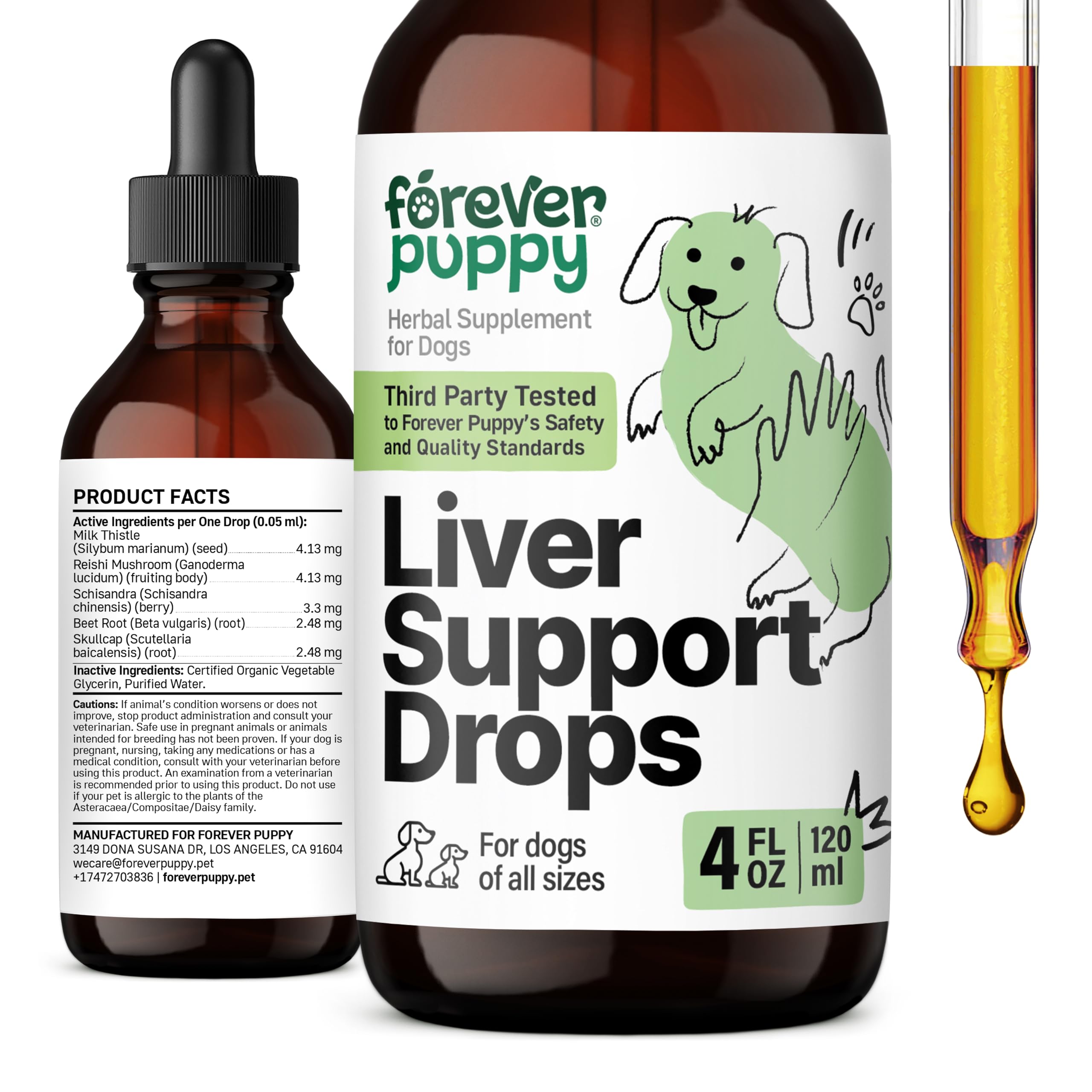 Liver Support for Happy Dogs - Milk Thistle Extract for Liver Detox - Liquid Dog Food Supplements for Liver Support and Cleanse - Milk Thistle Drops - Vegan Pet Vitamins and Supplements - 4 oz