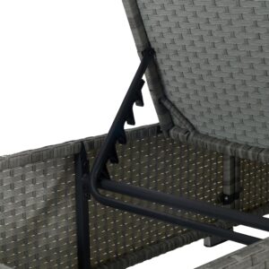 Lounge Chair, Pool Lounge Chairs For Outside, Wicker Chaise Lounge Outdoor, Patio Lounge Chairs Set Of 2, Rattan Furniture Reclining Chair Set With Adjustable Backrest Recliners + Cushions (Style 11)