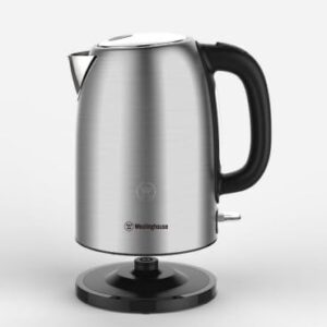 Westinghouse 220 Volt Kettle - Cordless - 1.7 Liter - Stainless Steel - Bundle With Dynastar 220 Volts 240 Volts (Not For USE IN USA)