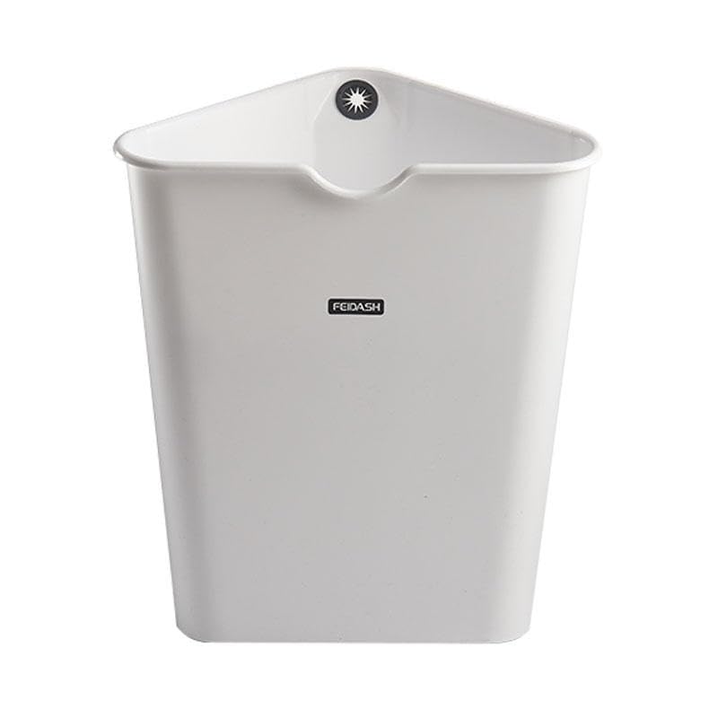 JEIMALEN Plastic Trash Can Small Wastebasket Slim Garbage Can 3.2 Gallon Triangular Trash Bin for Kitchen, Bathroom, Bedroom, Home Office, Outdoor, Dorm Room (White)