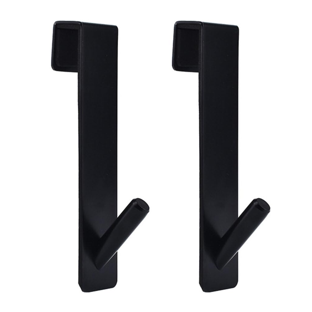 Gadpiparty 2pcs Black Shower Door Hooks Over The Door Towel Hooks Shower Squeegee Hooks Stainless Steel Towel Hooks Robe Hook for Bathroom Frameless Glass Shower Door