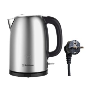 Westinghouse 220 Volt Kettle - Cordless - 1.7 Liter - Stainless Steel - Bundle With Dynastar 220 Volts 240 Volts (Not For USE IN USA)