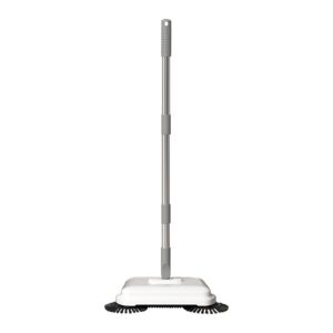 Generic Hand Push Sweeper,Non Electric Sweeper,360-degree Range of Motion,Home Sweeping Mopping Machine Vacuum Cleaner, for Cleaning Hair, Fruit Shell, Dust (White)