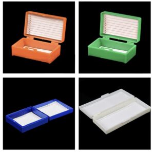 TopHomer Glass Slides Storage Box, Plastic Slides Holder with Division Design for Scientific Research Laboratory Equipment (for 1 PCS Glass Slide)