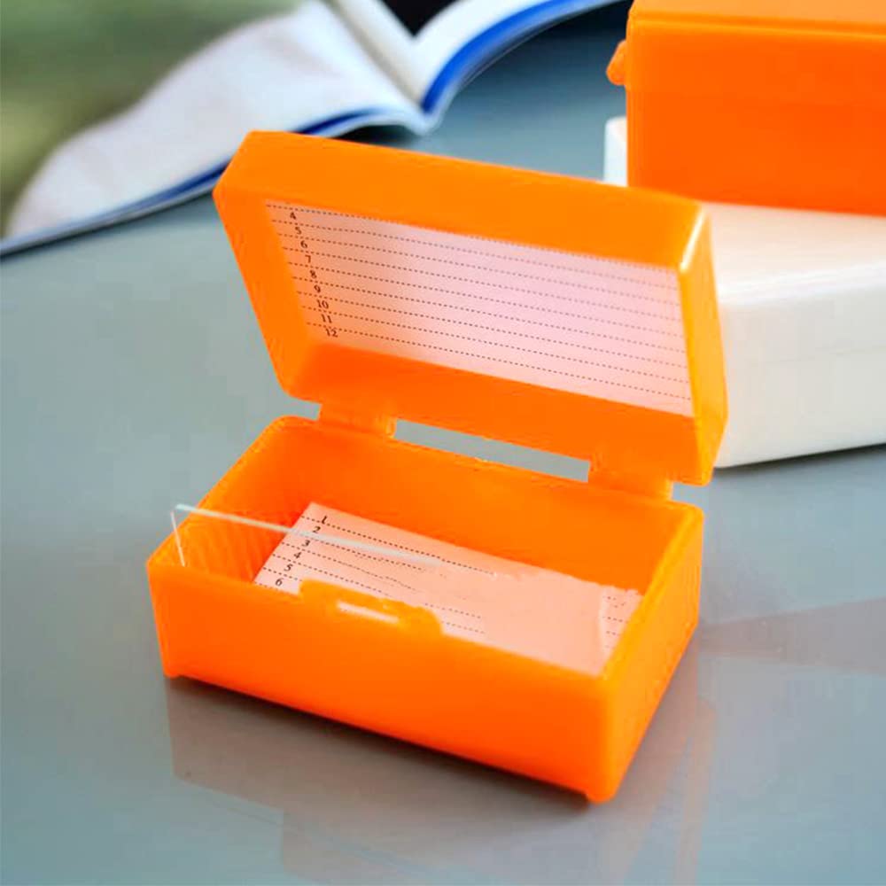 TopHomer Glass Slides Storage Box, Plastic Slides Holder with Division Design for Scientific Research Laboratory Equipment (for 1 PCS Glass Slide)