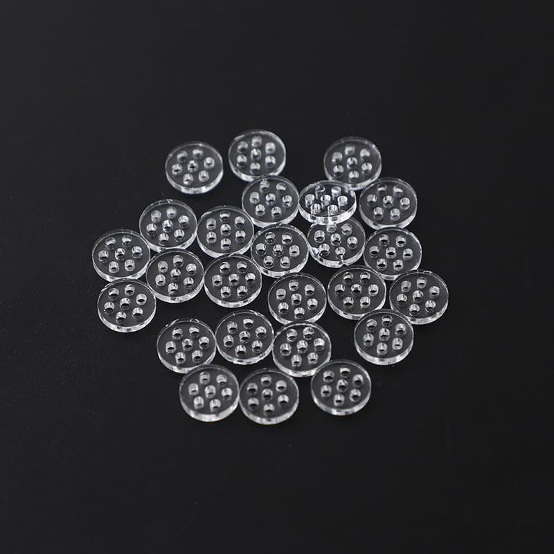 10Pcs Transparent Diameter 0.313'' (8mm) Glass Screen Filters Small Pipe Screens High Borosilicate Glass Screen with 7 Honeycomb Holes，Lab Filters