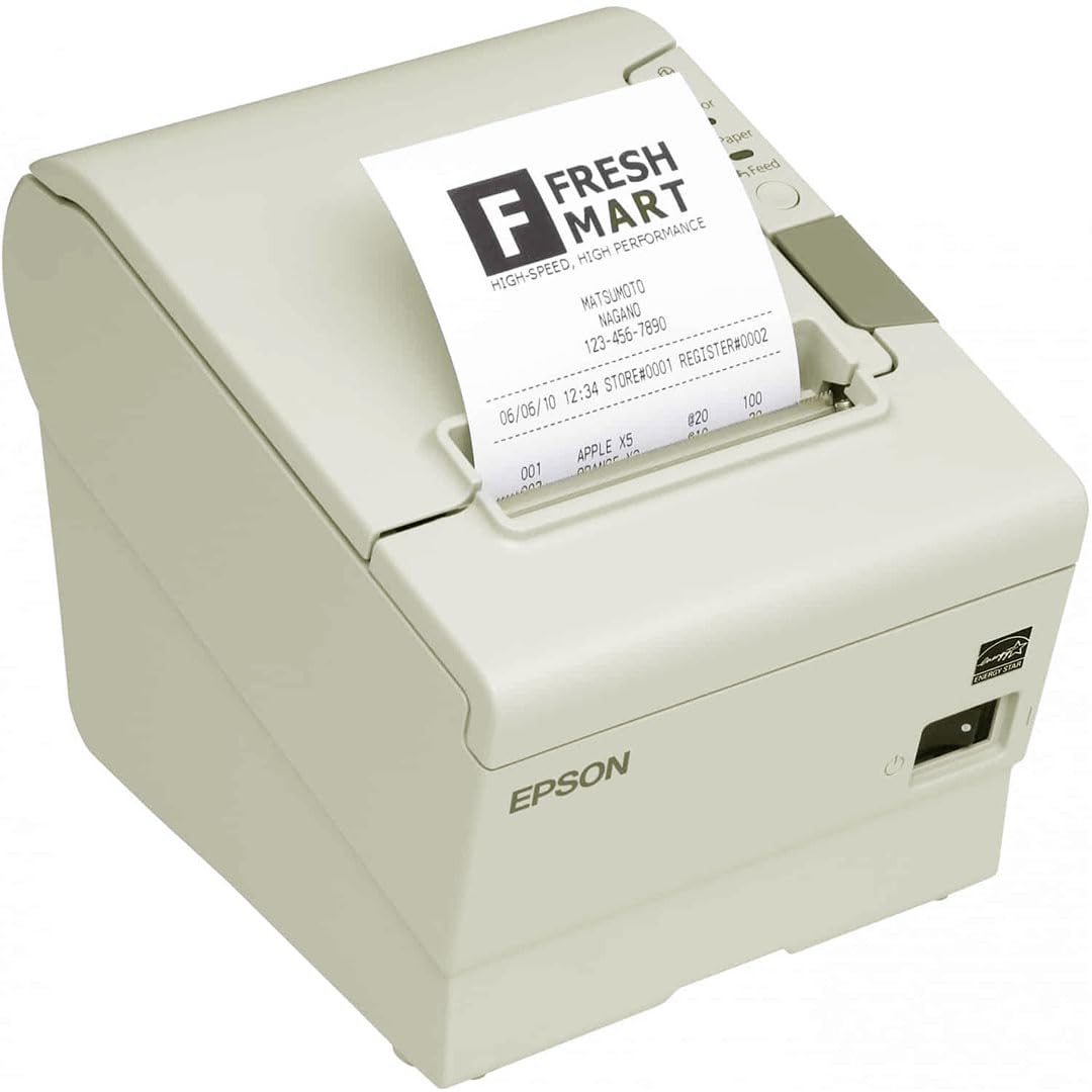 Epson TM-T88V Thermal Receipt Printer Bundle for Office - Package Includes The Epson Receipt Printer TM-T88V, Compatible Power Adapter, USB Cable & Microfiber Cloth, High-Speed (Renewed)