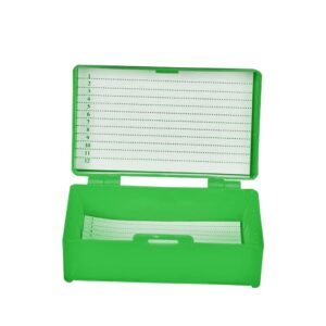 TopHomer Glass Slides Storage Box, Plastic Slides Holder with Division Design for Scientific Research Laboratory Equipment (for 1 PCS Glass Slide)