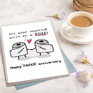 Londue Happy 1st Anniversary Wedding Gifts for Him Her, Funny Paper Anniversary Cards for Wife Husband, Romantic 1 Year Anniversary Card Gifts for Couple, First Anniversary Day Gifts