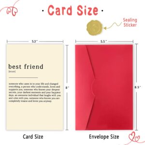 mmuue Funny Best Friend Birthday Card for Women Men, Happy Birthday Gifts for Best Friend Bestie, Sweet Friendship Thank you Card for Him Her