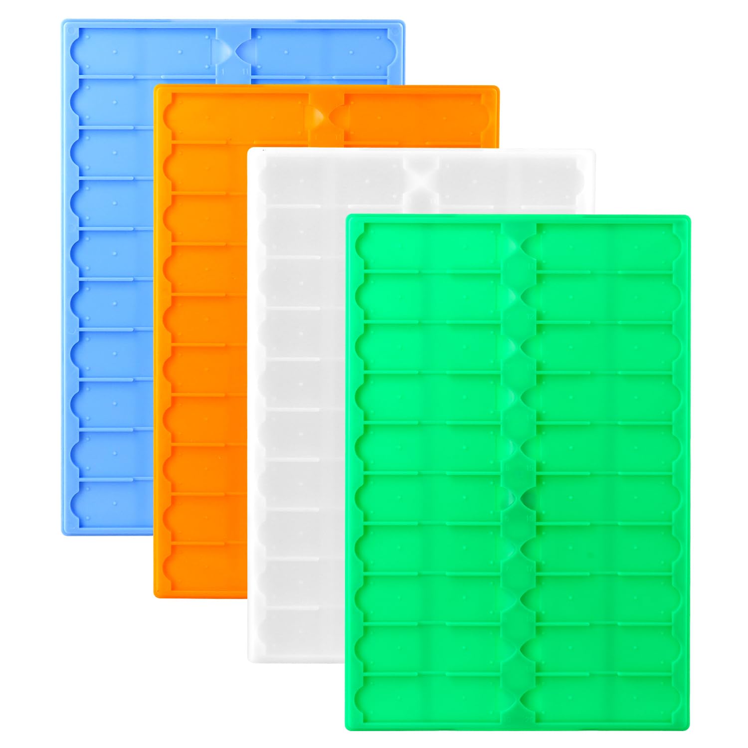 QWORK Stackable Microscope Slide Tray Set, Plastic, 30cm x 19.5cm, Secure Anti-Slip, 20-Slide Capacity per Tray, 4 Pcs