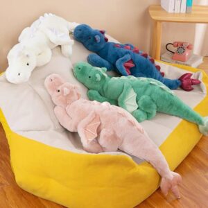 IFX24 Dragon Stuffed Animal, Blue Green Pink White Dragon Plush for Kids, Small Medium and Large Size Plush Dragon Available