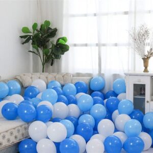 300 Pack Blue and White Balloons 5 Inch Mini Blue Light Blue White Latex Small Balloons Set for Birthday Wedding Bridal Baby Shower Supplies Graduation Party Decorations