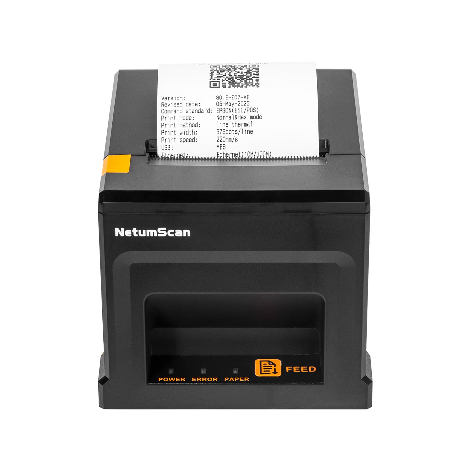 NetumScan USB POS Receipt Printer, 80mm Thermal Receipt Printer with Auto Cutter Cash Drawer, 300mm/s, USB Interface, Support Windows/Mac/Linux, Restaurant Kitchen Printer for ESC/POS