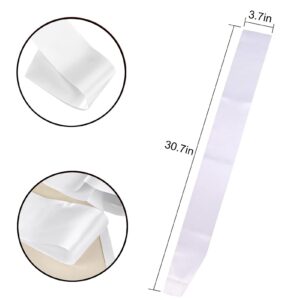 BLUPLE 12 Pieces Blank Satin Sashes to Decorate, Plain Sashes Party Decorations DIY Supplies for Birthday Graduation Wedding (White)