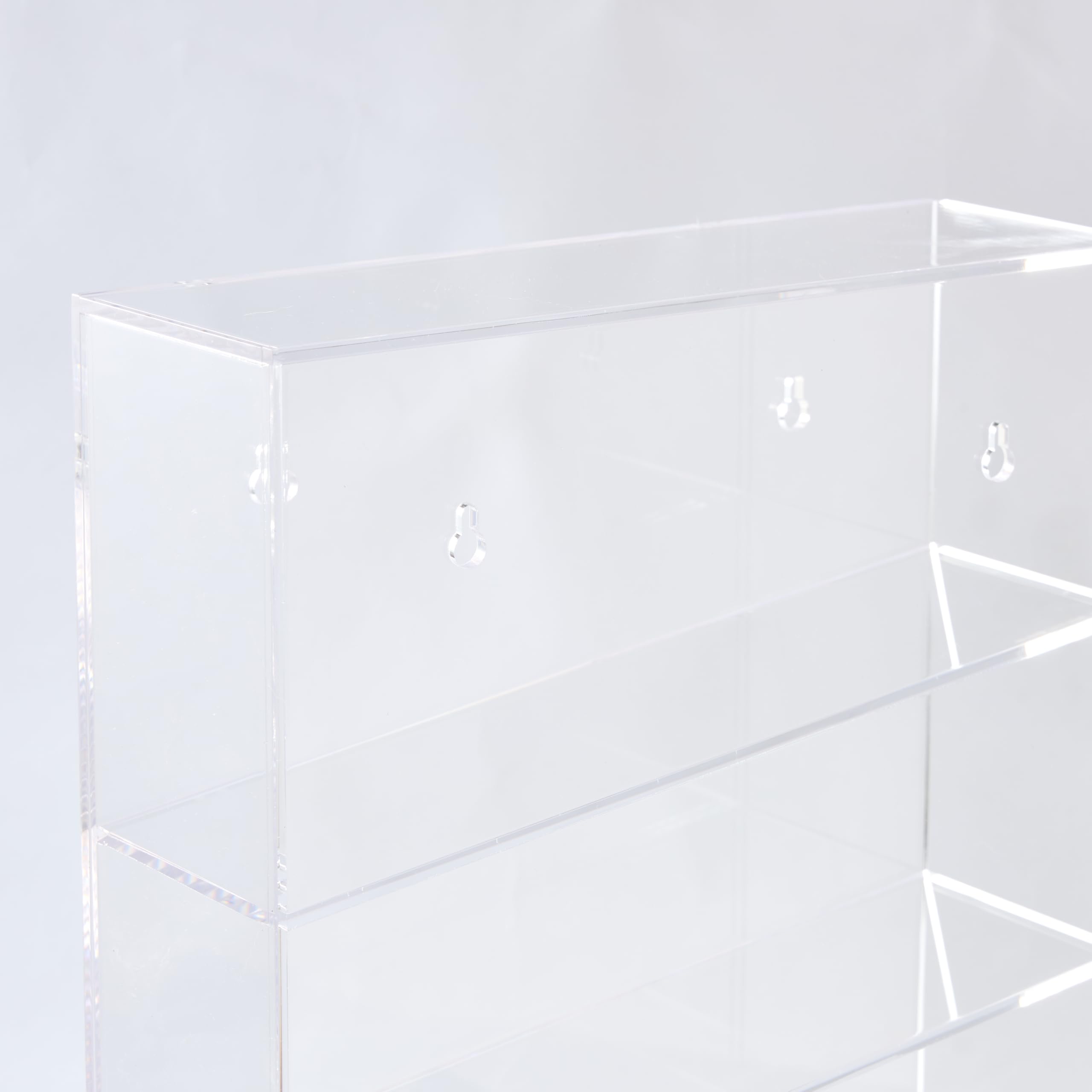 CiaoHER Clear Acrylic Pipette Rack 4 compartment counter top or wall mounted with sealed base, 12x4x19 inches