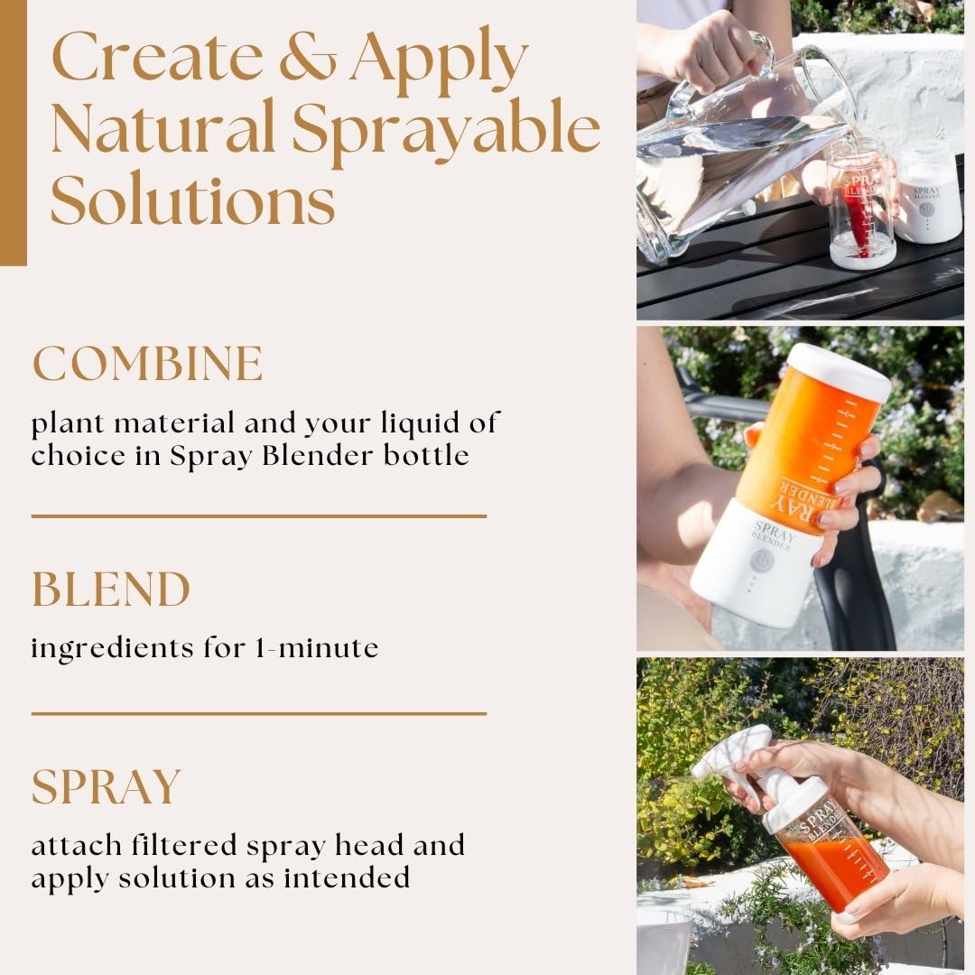 SprayBlender - Create Plant-Based Sprays in Minutes with Powerful Electric Blender & Glass Spray Bottle, Perfect for BBQ, Grilling & BPA-Free, Food-Grade