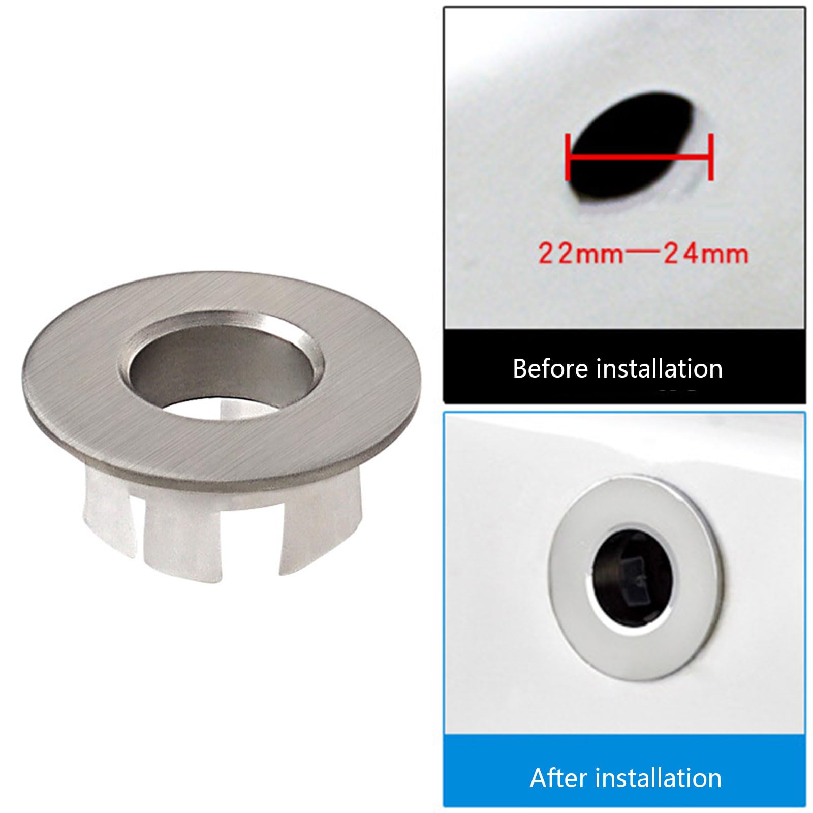 Drain Cap Cover Insert Round Overflow Cover Kitchen Round Sink Kitchen Bathroom Sink Hole Bathroom Sink Replacement 6pcs Sink Hole Replacement Drain Cap Bathtub Hole Kitchen Sink Accessory Plastic