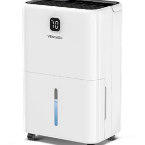 5,500 Sq. Ft Dehumidifier for Basement, VEAGASO 80 Pints Dehumidifiers for Home, Large Room, Bedroom with Drain Hose, Intelligent Humidity Control, Auto Shut Off, Auto Defrost, 1.37 Gal Water Tank