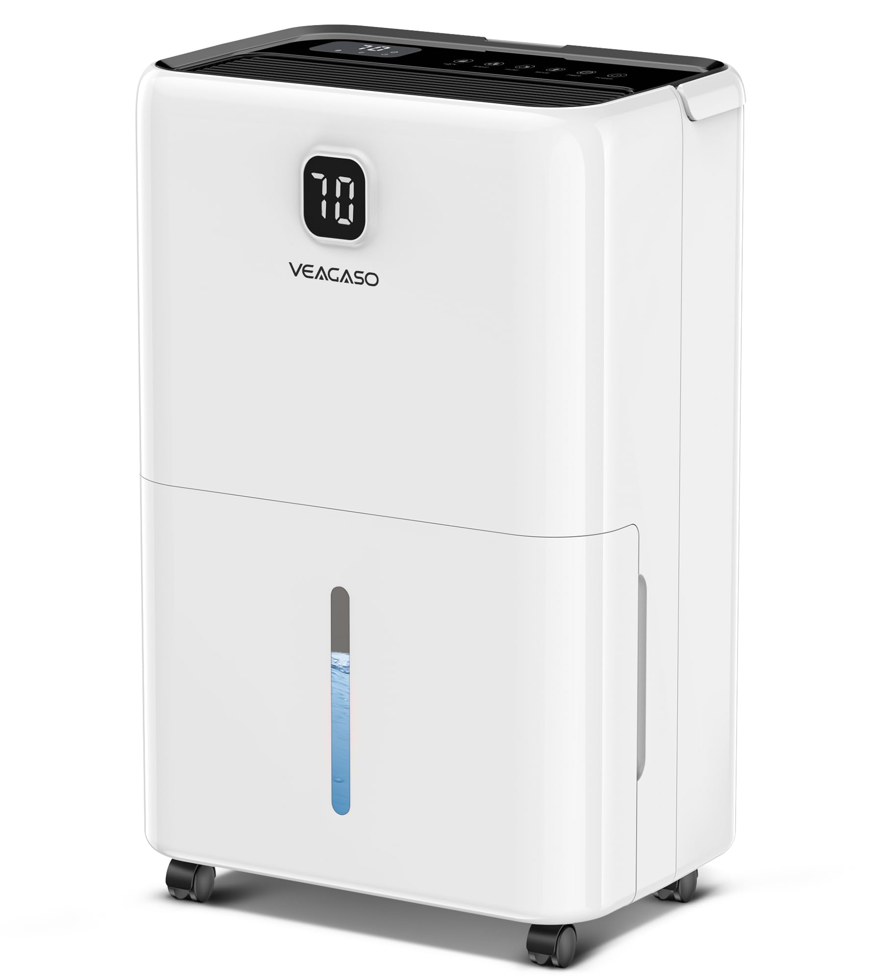 5,500 Sq. Ft Dehumidifier for Basement, VEAGASO 80 Pints Dehumidifiers for Home, Large Room, Bedroom with Drain Hose, Intelligent Humidity Control, Auto Shut Off, Auto Defrost, 1.37 Gal Water Tank