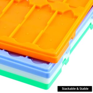 QWORK Stackable Microscope Slide Tray Set, Plastic, 30cm x 19.5cm, Secure Anti-Slip, 20-Slide Capacity per Tray, 4 Pcs