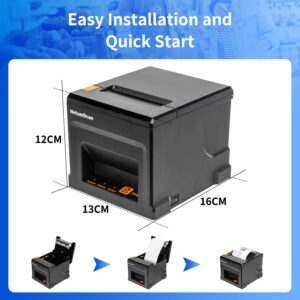 NetumScan USB POS Receipt Printer, 80mm Thermal Receipt Printer with Auto Cutter Cash Drawer, 300mm/s, USB Interface, Support Windows/Mac/Linux, Restaurant Kitchen Printer for ESC/POS