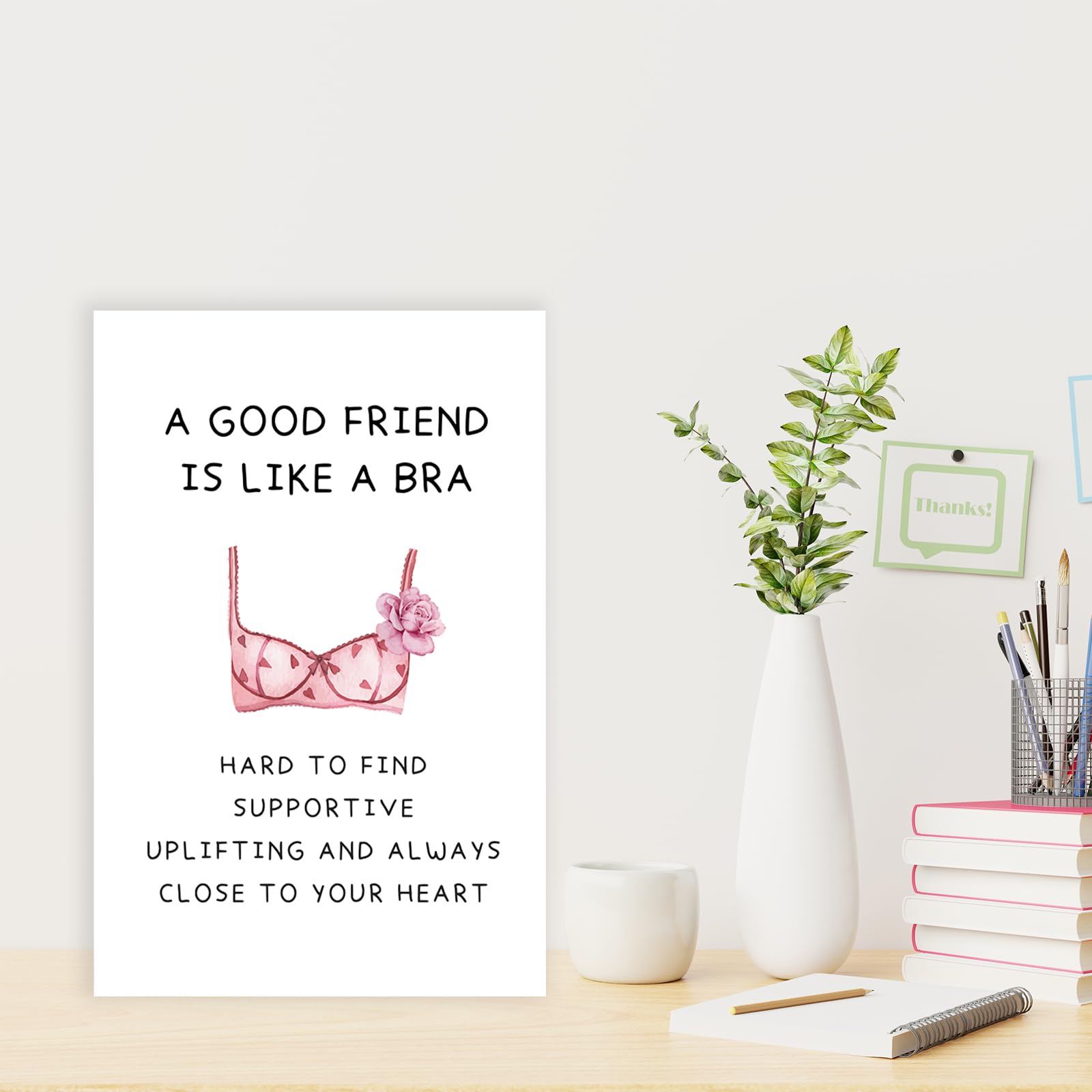 Missonemi Funny Best Friend Birthday Gifts Cards for Women, Bestie Definition Card,Happy Birthday Gift for BBF Sister, Great Friendship Card for Her -“A Good Friend Is Like A Bra”