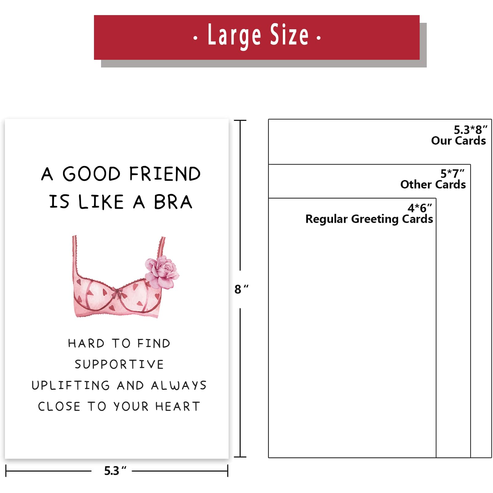 Missonemi Funny Best Friend Birthday Gifts Cards for Women, Bestie Definition Card,Happy Birthday Gift for BBF Sister, Great Friendship Card for Her -“A Good Friend Is Like A Bra”