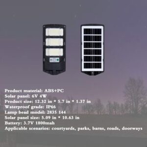 Solar street light outdoor light-324LED, 1600lm IP67 outdoor waterproof street light, with installation bracket, motion sensor courtyard light, garden, parking lot, barn lighting, from dusk to dawn.