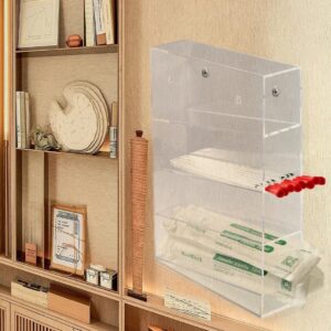 CiaoHER Clear Acrylic Pipette Rack 4 compartment counter top or wall mounted with sealed base, 12x4x19 inches