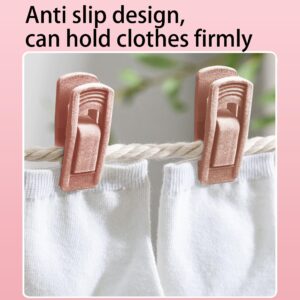 AUXBC Pink Velvet Hanger Clips, Non-Slip Velvet Clips Strong Finger Clips Clothes Clips Pants Hangers Clips, 20PCS