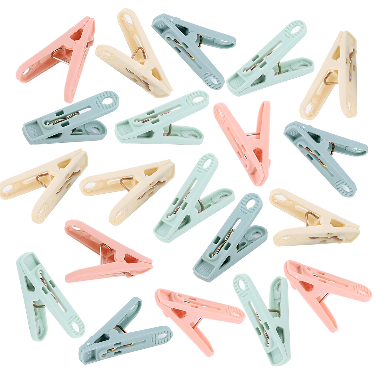 WaWacomp 20pack Clothes pins which are Plastic clothespins in Blue Color, Used to Clip Socks, Clothes, Towels, Duvet Covers Clothing pins.