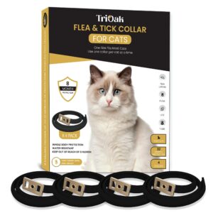 trioak flea collar for cats: 4 pack cat flea collar - flea and tick collar for cats - cat flea and tick collar - kitten flea collar, 4 pack