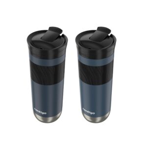 Contigo Byron 2.0 Stainless Steel Travel Mug with SNAPSEAL Lid and Grip, 20 oz, 2-Pack, Blueberry; Midnight Berry