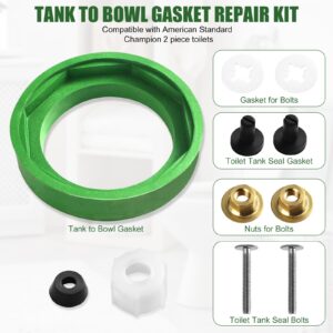 Toilet Tank to Bowl Coupling Kit, Suit for American Standard Champion 4 Toilet Parts AS738756-0070A, Includes Gasket, Bolts and Other Essential Parts for Most 3 Inch Flush Valve Opening Tanks